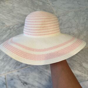 Janie and Jack Pink and White Striped Hat
